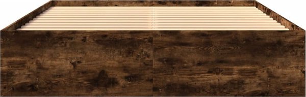 vidaXL Rama κρεβατιού, καπνιστή δρυς, 160x200 cm, σύνθετο ξύλο