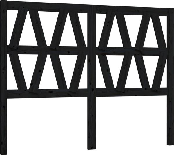 Κεφαλάρι κρεβατιού vidaXL, μαύρο, 166x4x100 cm, μασίφ ξύλο πεύκου