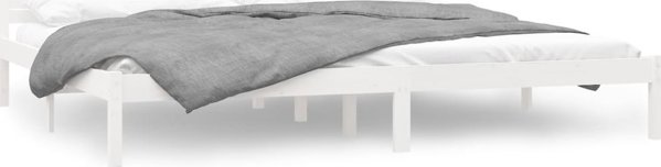 vidaXL Κρεβατοκάμαρα 200x200 cm, λευκό, μασίφ ξύλο
