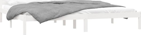 vidaXL Κρεβατοκάμαρα 200x200 cm, λευκό, μασίφ ξύλο