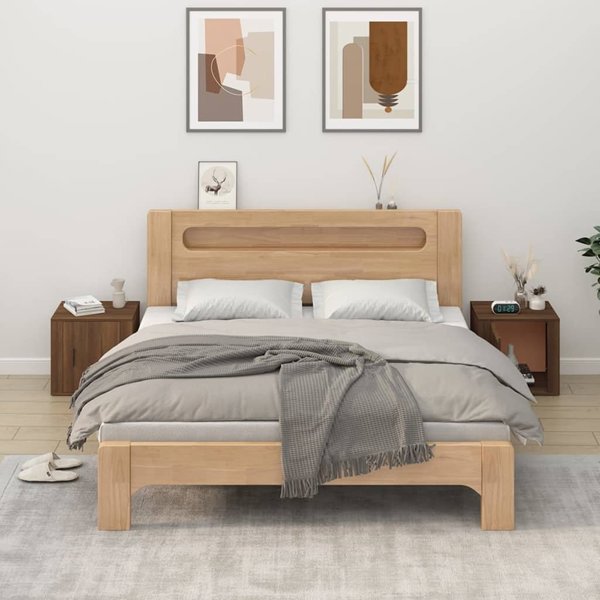 vidaXL Κομοδίνα, σετ 2 τεμαχίων, καφέ δρυς, 50x39x47 εκ.