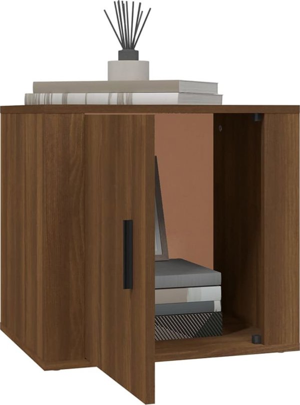 vidaXL Κομοδίνα, σετ 2 τεμαχίων, καφέ δρυς, 50x39x47 εκ.