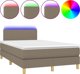 vidaXL Lecho kontynentalne z materacem taupe 120x200 cm tkanina