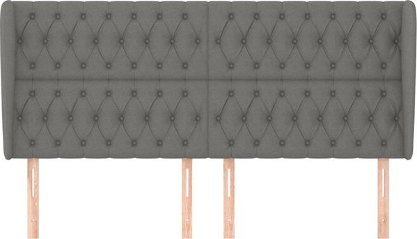 vidaXL Κεφαλάρι uszak, σκούρο γκρι, 203x23x118/128 cm, ύφασμα