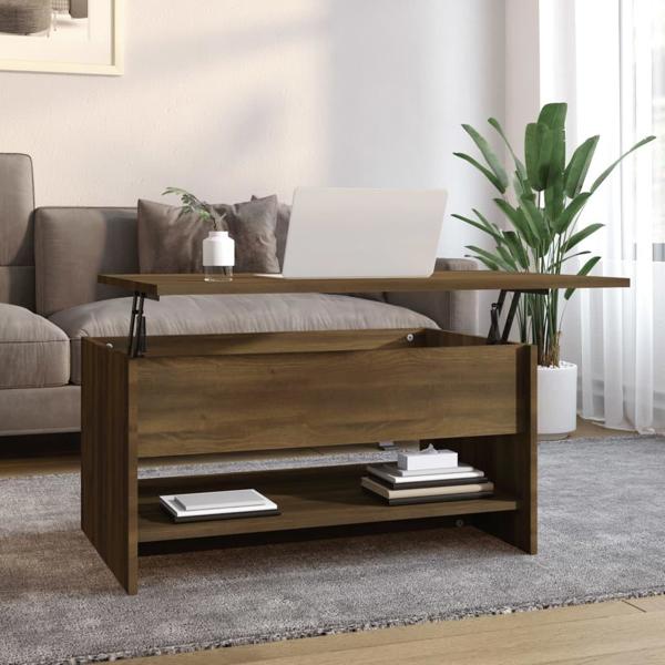 vidaXL Stolik kawowy brazowy dab material drewnopochodny 80x50x40 cm