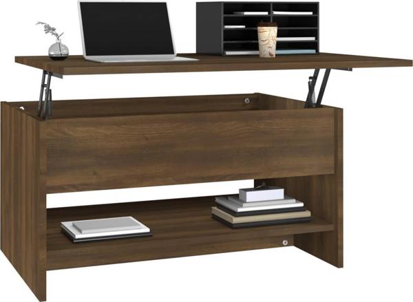 vidaXL Stolik kawowy brazowy dab material drewnopochodny 80x50x40 cm