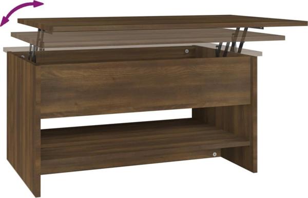 vidaXL Stolik kawowy brazowy dab material drewnopochodny 80x50x40 cm