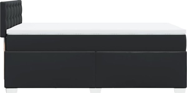 vidaXL Lozko kontynentalne z materacem czarne 90x190 cm