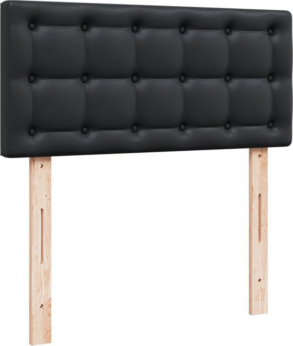 vidaXL Lozko kontynentalne z materacem czarne 90x190 cm