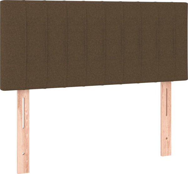 vidaXL Κρεβάτι Kontynentalne με Στρώμα, Καφέ, Υφασμάτινο, 80x200cm