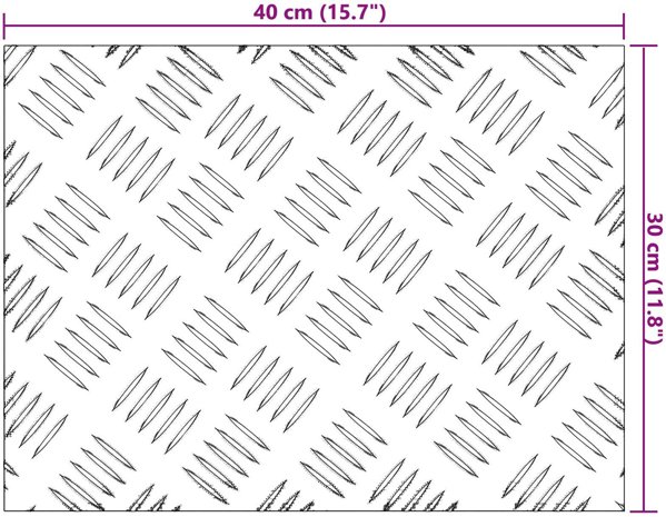 vidaXL Αλουμινένιες ριγέ πλάκες 4 τεμάχια 40x30 cm Αντιολισθητικές