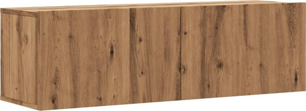 vidaXL Κρεμαστή μονάδα TV έπιπλο οξιά artisan 100x30x30 εκ.