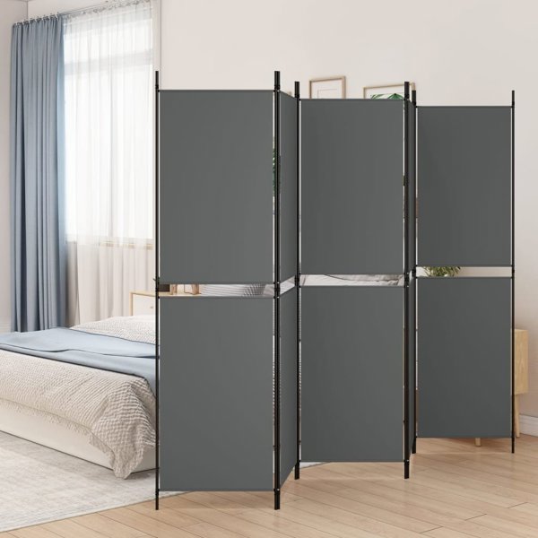vidaXL vidaXL Parawan 5-panelowy, antracytowy, 250 x 180 cm, tkanina