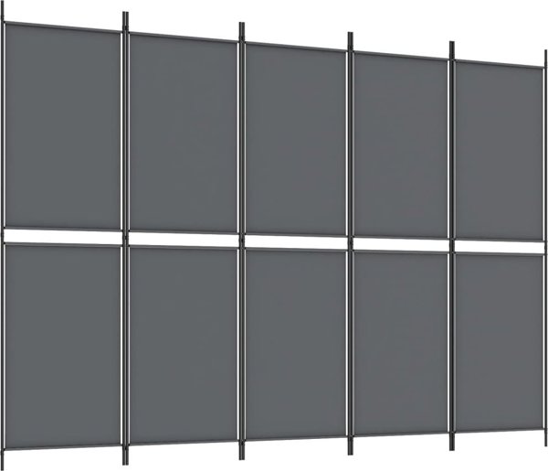vidaXL vidaXL Parawan 5-panelowy, antracytowy, 250 x 180 cm, tkanina