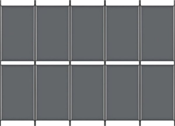 vidaXL vidaXL Parawan 5-panelowy, antracytowy, 250 x 180 cm, tkanina