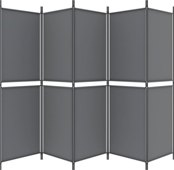 vidaXL vidaXL Parawan 5-panelowy, antracytowy, 250 x 180 cm, tkanina