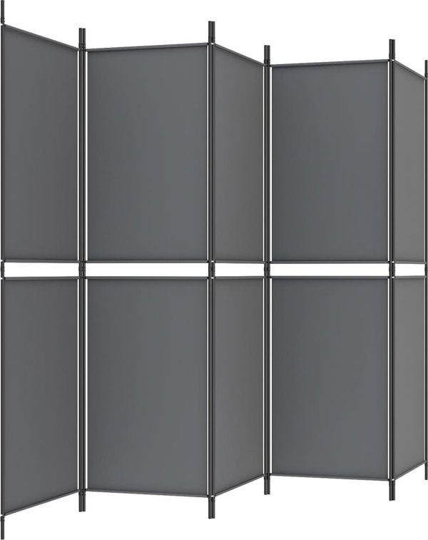 vidaXL vidaXL Parawan 5-panelowy, antracytowy, 250 x 180 cm, tkanina