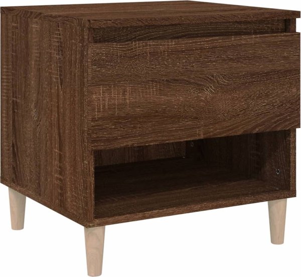 vidaXL Szafka νυχτερινή, καφέ δρυς, 50x46x50 εκ, ξύλινο σύνθετο υλικό