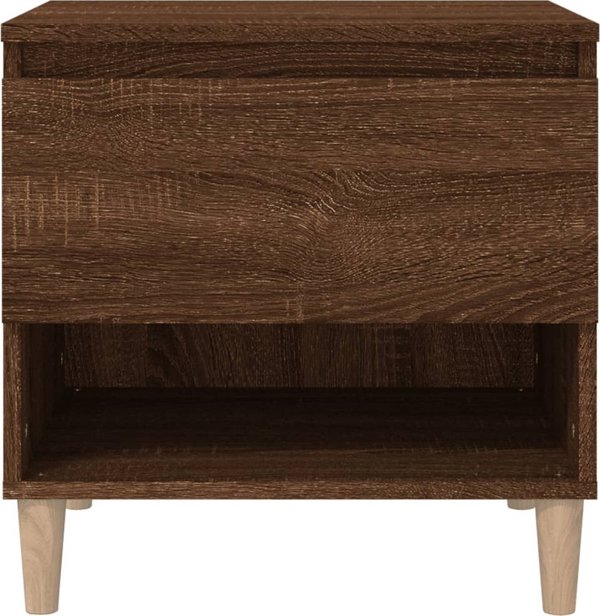 vidaXL Szafka νυχτερινή, καφέ δρυς, 50x46x50 εκ, ξύλινο σύνθετο υλικό