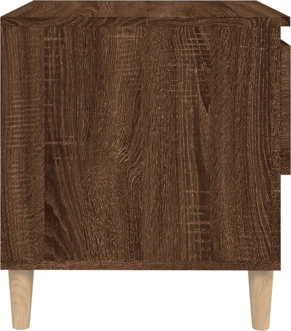 vidaXL Szafka νυχτερινή, καφέ δρυς, 50x46x50 εκ, ξύλινο σύνθετο υλικό