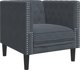 vidaXL Fotel Chesterfield, ciemnoszary, tapicerowany aksamitem