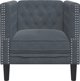 vidaXL Fotel Chesterfield, ciemnoszary, tapicerowany aksamitem
