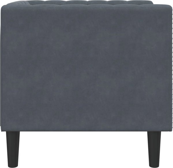vidaXL Fotel Chesterfield, ciemnoszary, tapicerowany aksamitem