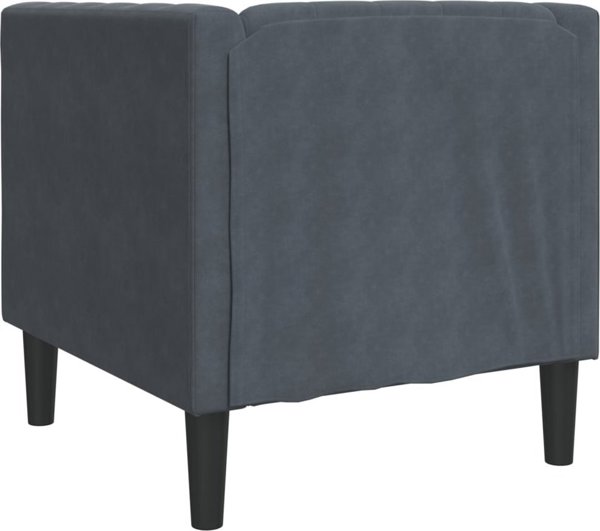 vidaXL Fotel Chesterfield, ciemnoszary, tapicerowany aksamitem