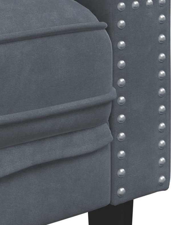 vidaXL Fotel Chesterfield, ciemnoszary, tapicerowany aksamitem
