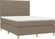 vidaXL Κρεβάτι κοντινεντάλ με στρώμα, taupe, 140x190 cm, ύφασμα