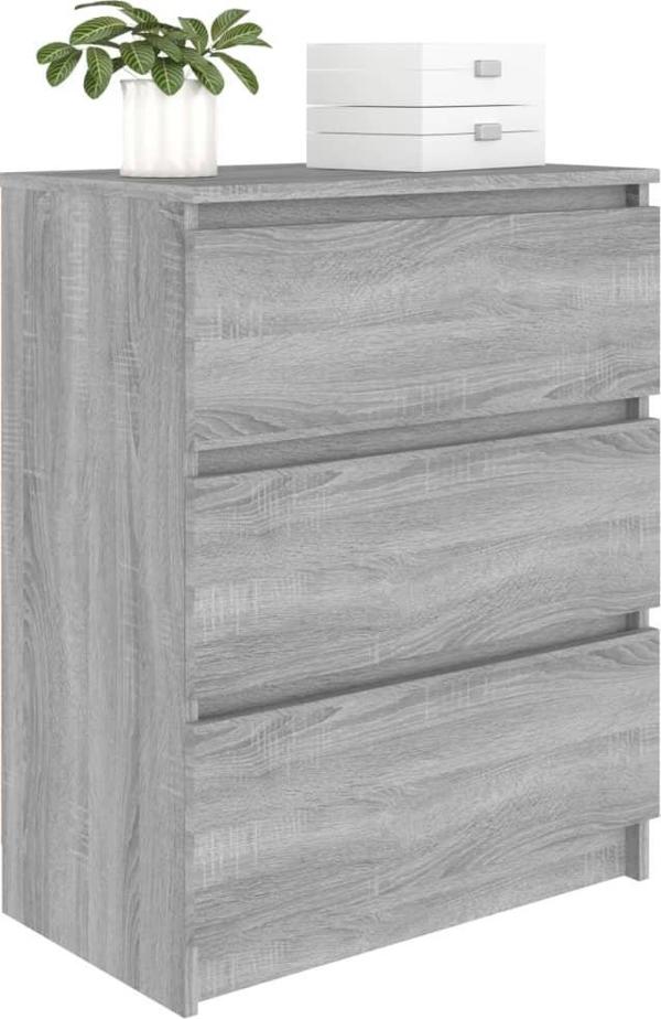 vidaXL Komoda szary dab sonoma 60x35x76 cm material drewnopochodny