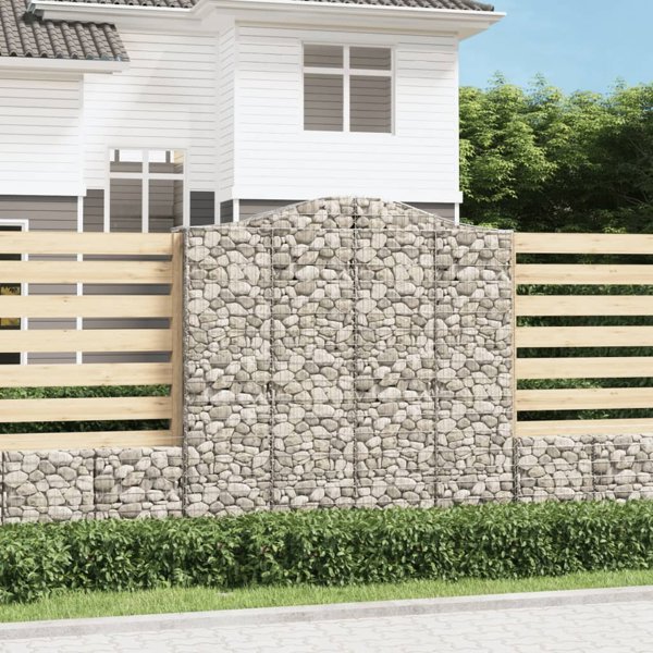 vidaXL Kosze gabionowe, 4 τεμ, 200x50x200/220 εκ, γαλβανισμένο σίδερο
