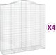 vidaXL Kosze gabionowe, 4 τεμ, 200x50x200/220 εκ, γαλβανισμένο σίδερο