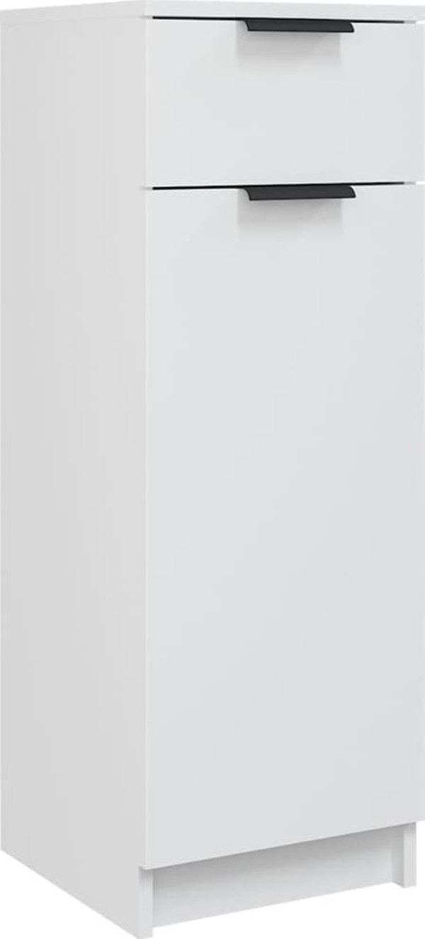 vidaXL Ντουλάπι Μπάνιου, Λευκό, 32x34x90 cm, Συνθετικό Υλικό Ξύλου