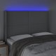 vidaXL Κεφαλάρι για κρεβάτι με LED, ανοιχτό γκρι, 147x16x118/128 cm, ύφασμα