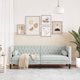 vidaXL Καναπές Chesterfield με κυλινδρικά μαξιλάρια, τριθέσιος, ανοιχτό γκρι, βελούδο