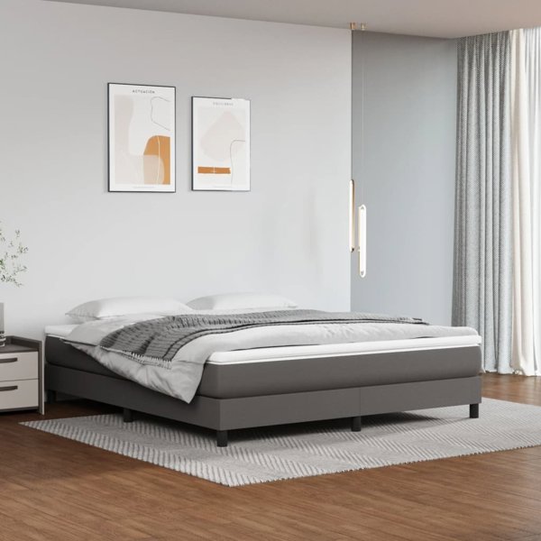 vidaXL Materac kieszeniowy, szary, 160x200x20 cm, sztuczna skora