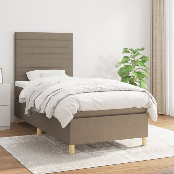 vidaXL Kontinentalno krebati me mattress, taupe, 90x200 cm