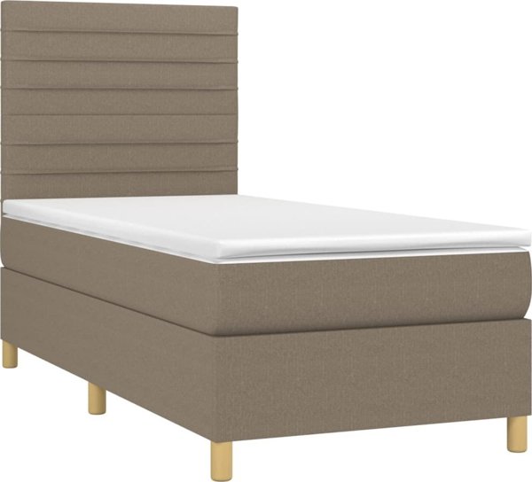 vidaXL Kontinentalno krebati me mattress, taupe, 90x200 cm