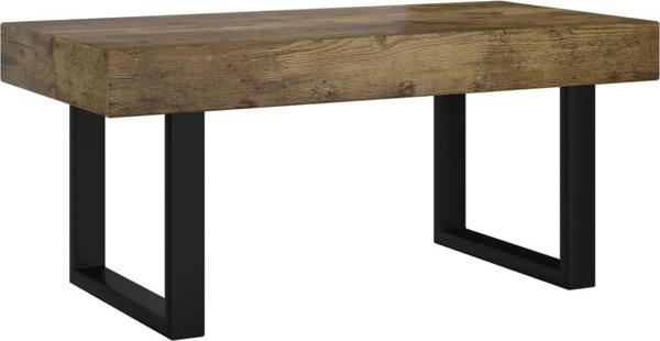 vidaXL Τραπεζάκι Καφέ, σκούρο καφέ-μαύρο, 90x45x40 cm, MDF και σίδερο