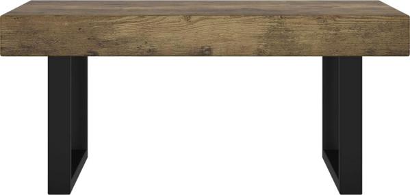 vidaXL Τραπεζάκι Καφέ, σκούρο καφέ-μαύρο, 90x45x40 cm, MDF και σίδερο