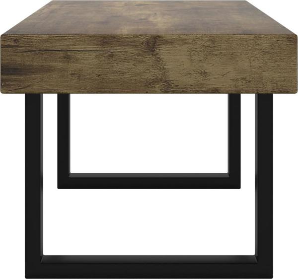 vidaXL Τραπεζάκι Καφέ, σκούρο καφέ-μαύρο, 90x45x40 cm, MDF και σίδερο
