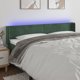 vidaXL Zaglowek do lozka me LED, ciemnozielony, 203x16x78/88cm, aksamit