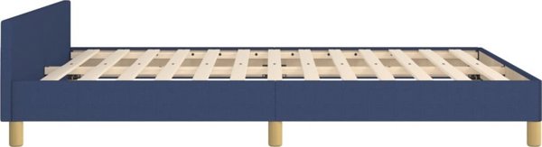 vidaXL Rama κρεβατιού με κεφαλάρι, μπλε, 140x200 εκ., επενδεδυμένη με ύφασμα