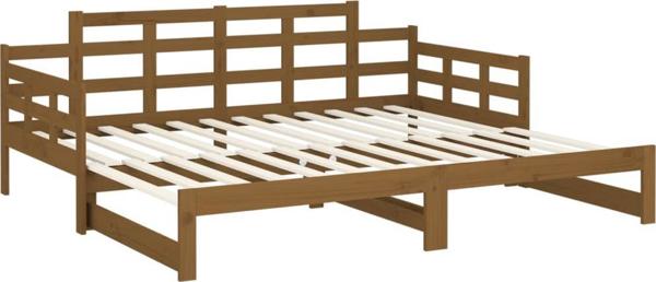 vidaXL Κρεβάτι συρόμενο, μέλι καφέ, πεύκο, 2x(90x190) εκ.