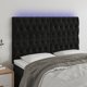 vidaXL Zaglowek do lozka z LED, czarny, 144x7x118/128 cm, aksamit