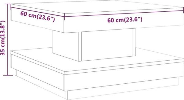 vidaXL Τραπέζι καφέ σκούρο καφέ 60x60x35 εκ. MDF