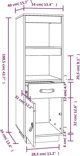 Ράφι μαύρο 34x40x108,5 cm από μασίφ πεύκο vidaXL