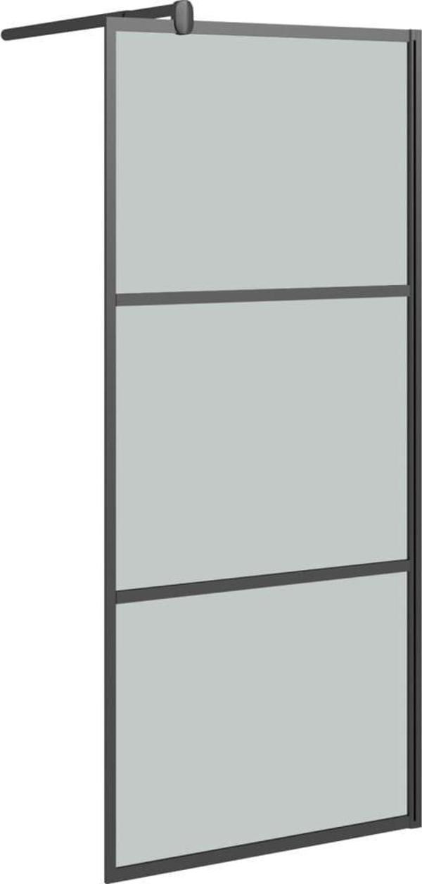 vidaXL Διαχωριστικό Ντους 90x195 cm, σκουρόχρωμο γυαλί ESG, μαύρο