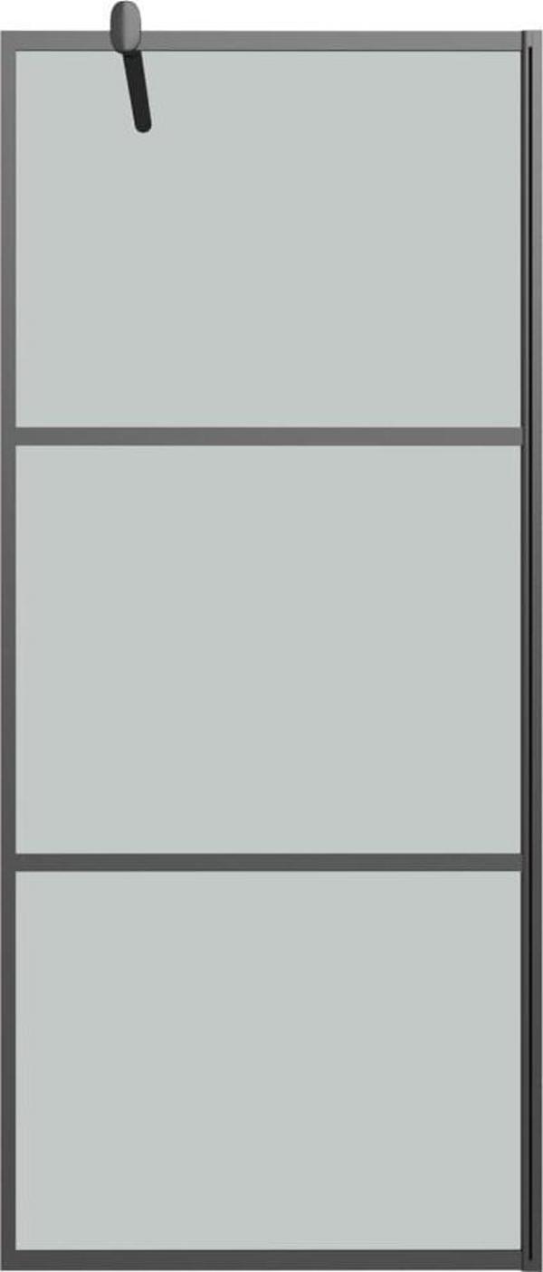 vidaXL Διαχωριστικό Ντους 90x195 cm, σκουρόχρωμο γυαλί ESG, μαύρο